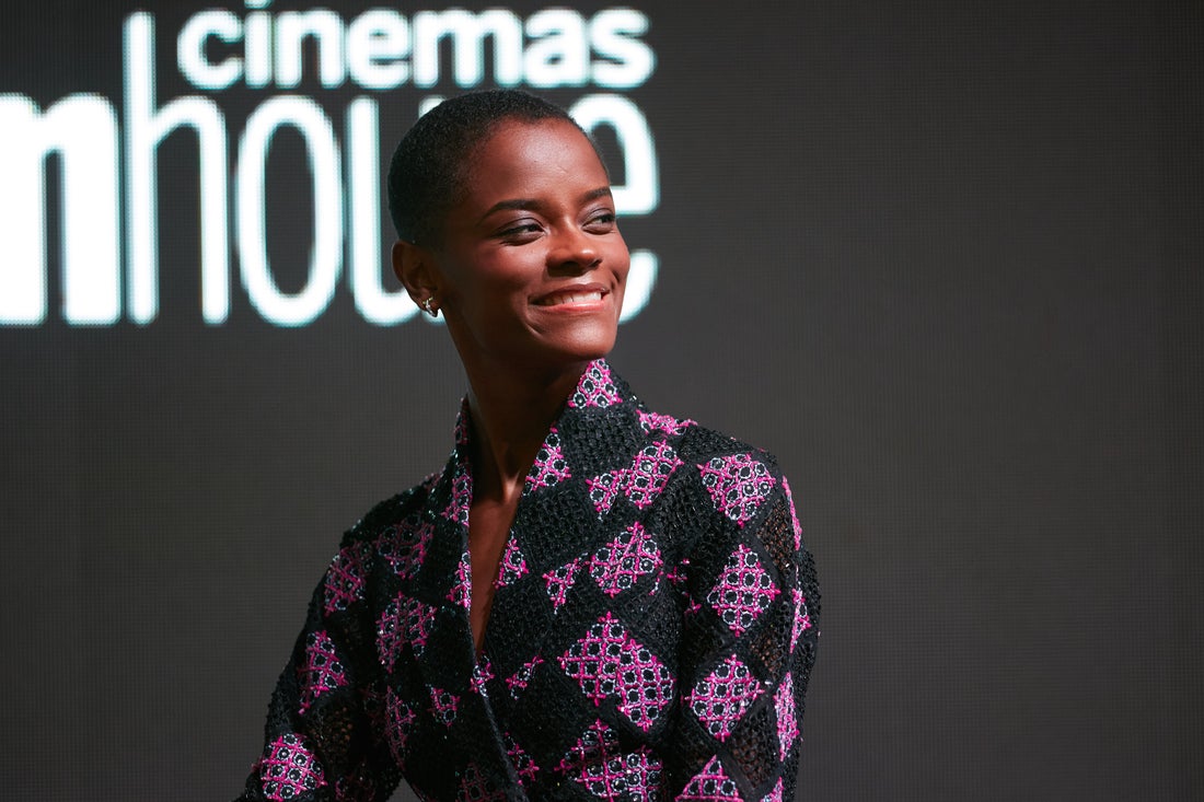 Letitia Wright at the Press Conference of Marvel Studios’ “Black Panther: Wakanda Forever” on 6 November 2022, in Lagos, Nigeria. (Photo by StillMoving.net for Disney)"