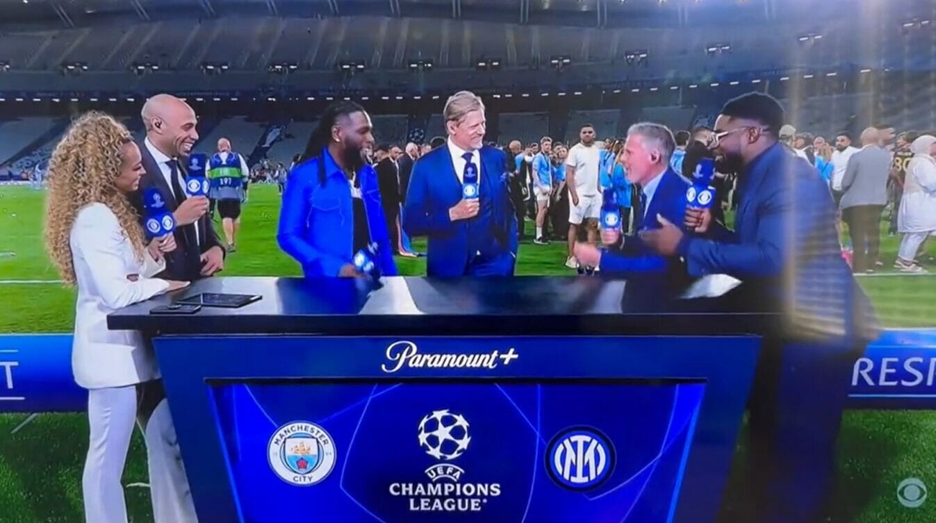 The CBS Sports punditry team was joined by singer Burna Boy